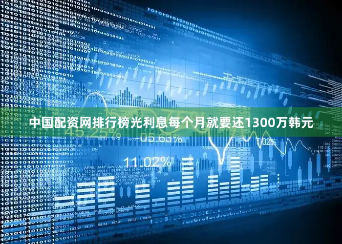中国配资网排行榜光利息每个月就要还1300万韩元